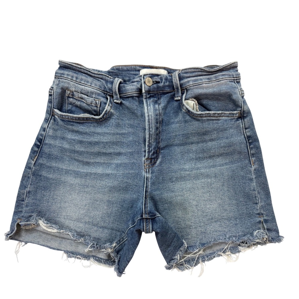 Vervet Blue Denim Shorts Womens L Blue Excellent Frayed Hem‎ High Rise T6360
